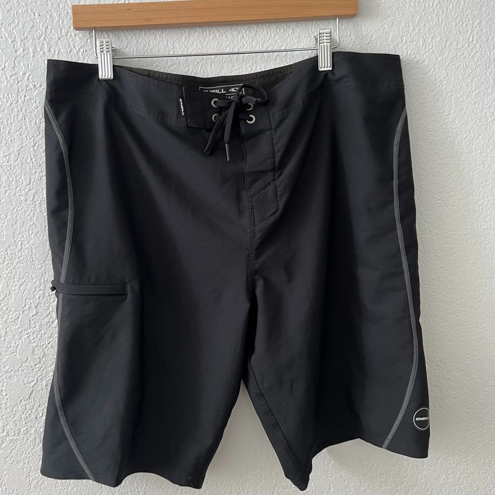 O'neill Mens 36‎ XL Black Gray Classic Board Shorts Bathing Suit